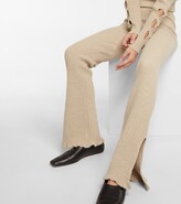 Thumbnail for your product : Victoria Beckham Ribbed-knit wool-blend flared pants