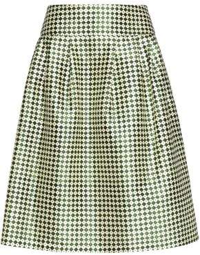 Oscar de la Renta Printed Silk And Cotton-Blend Skirt