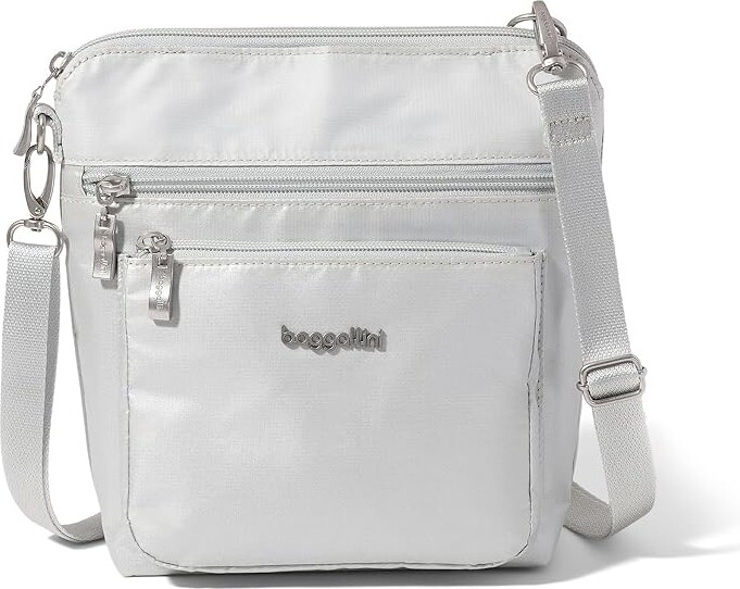 Baggallini Modern Pocket Crossbody Cross Body Women's Handbags Silver Metallic, Nylon/Polyester