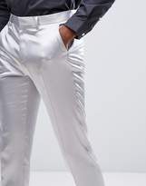Thumbnail for your product : ASOS Design TALL Wedding Skinny Crop Smart Pant In Lilac Sateen