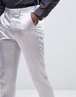 ASOS Design TALL Wedding Skinny Crop Smart Pant In Lilac Sateen