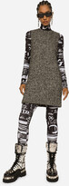Thumbnail for your product : Dolce & Gabbana Short speckled tweed A-line dress