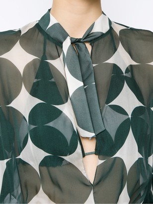 Adriana Degreas Printed Silk Bodysuit