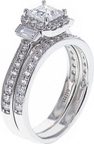 Thumbnail for your product : Fine Jewelry DiamonArt Cubic Zirconia Sterling Silver 3-Stone Bridal Ring Set