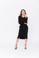 Thumbnail for your product : Smash + Tess The Long Sleeve Rebecca Wrap Dress, Midnight Black Xx-Large