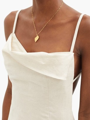 Jacquemus Saudade Draped Cotton-blend Dress - Light Beige