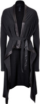 Thumbnail for your product : Donna Karan Draped Cardigan with Leather Trim Gr. S