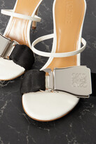 Thumbnail for your product : Loewe Buckled Canvas And Leather Mules - White