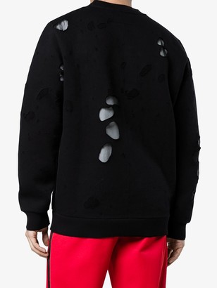 Givenchy Black Logo Distressed Sweatshirt