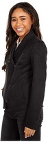 Thumbnail for your product : KUT from the Kloth Faux Suede Drape Collar Jacket (Black) Women's Clothing