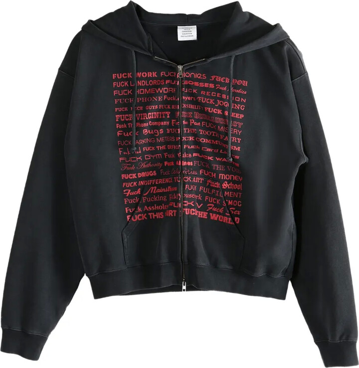 Vetements Polizei print hoodie - ShopStyle