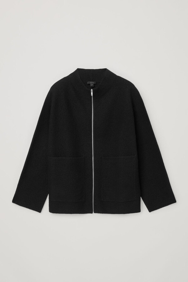 cos oversized boiled wool jacket