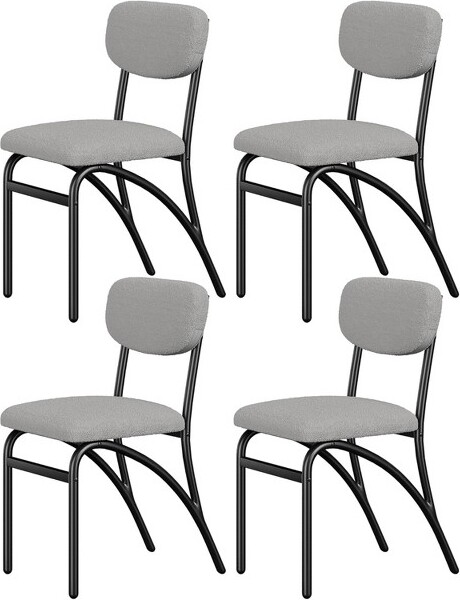 SunnyFurn Wavy-PatternedDiningChairSetof2FarmhouseStyleUpholsteredDiningChairswithBlackMetalLegsSuitableforDiningRooms