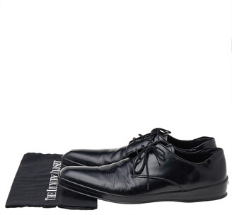 Prada Black Patent Leather Lace Up Oxfords Size 42