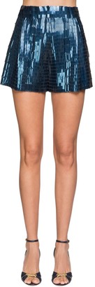 high waisted green sequin shorts