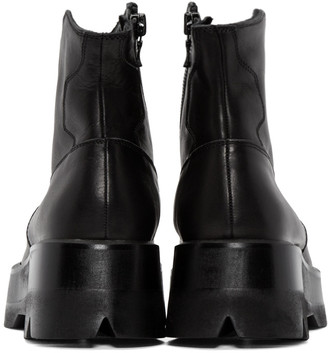 Julius Black Leather Split Boots