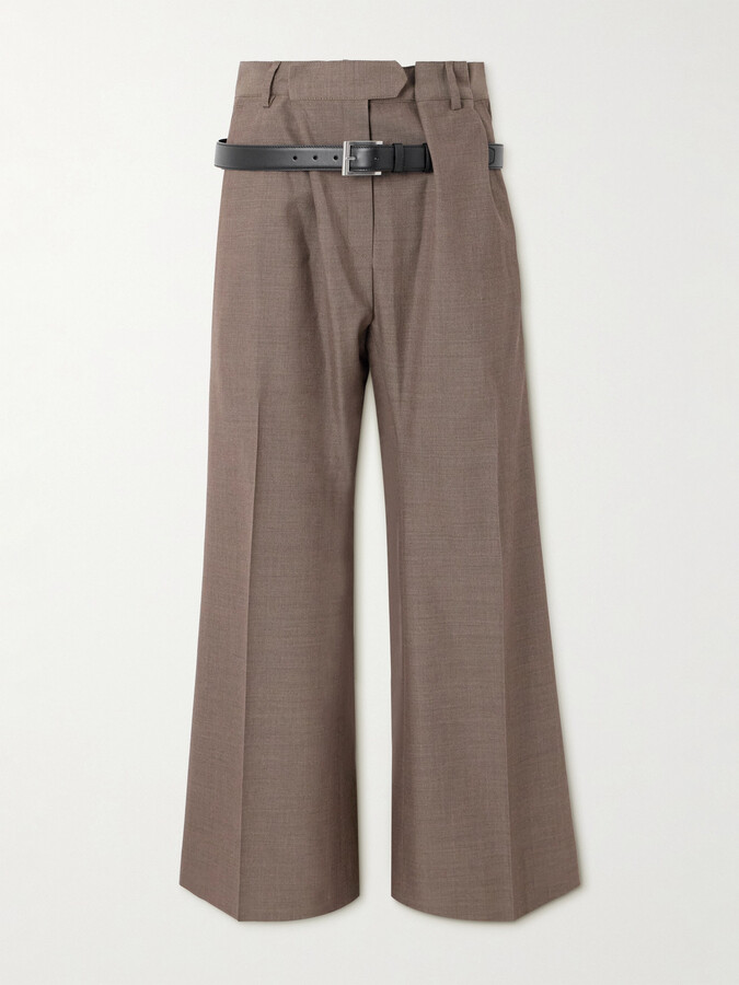 Acne Studios - Belted Wool Wide-leg Pants - Brown