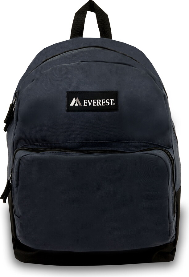 Everest Unisex Classic Backpack with Front Organizer, Navy Blue