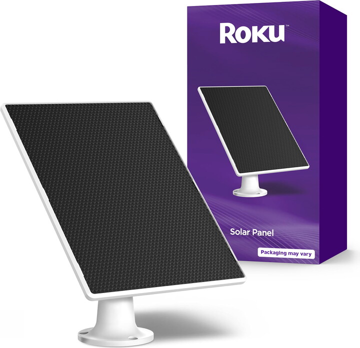 Roku Solar Panel USB-C 2025 for Roku Battery Camera and Battery Plus Only – DIY Install, IP65 Weather Resistant, Micro-USB Adaptor Cable & 360° Swivel Mount
