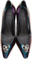 Thumbnail for your product : Thierry Mugler Purple Iridescent Leather Panther Pumps