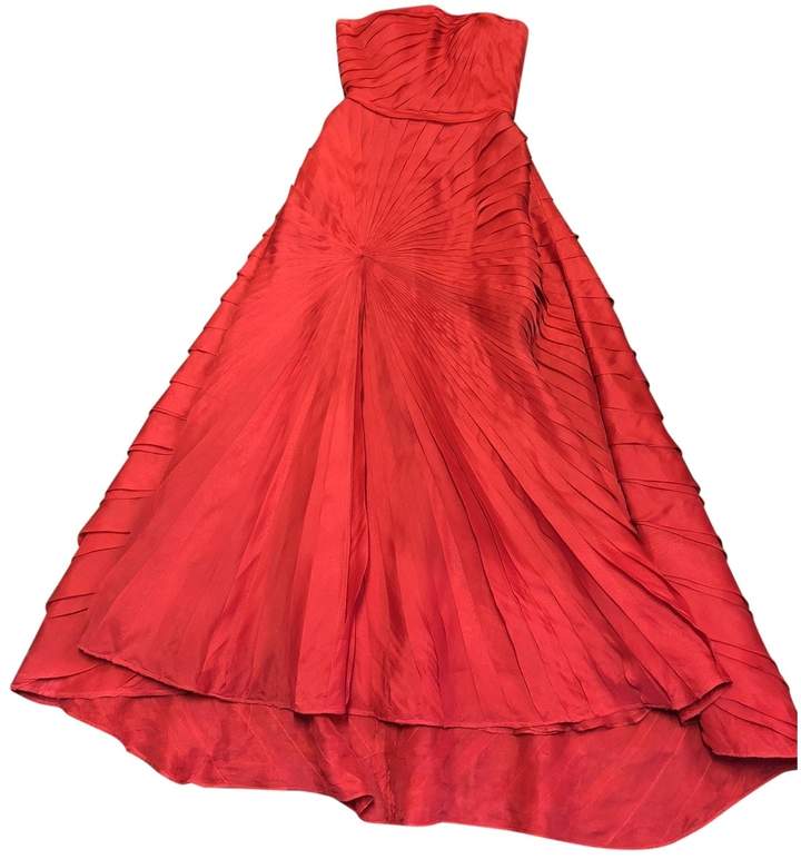 Oscar De La Renta Red Silk Dresses