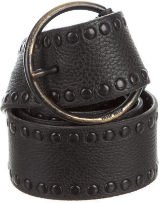 Miu Miu Leather Stud-Embellished Belt