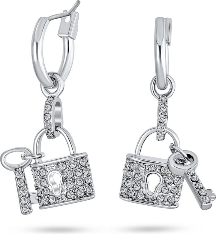 Elle Lock & Key Earrings E10206WZ