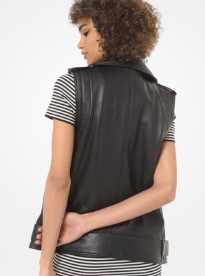 Michael Kors Leather Moto Vest