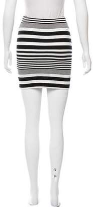 Torn By Ronny Kobo Striped Knit Mini Skirt