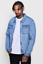 Thumbnail for your product : boohoo Dele Zip Through Double Pocket Denim Shacket