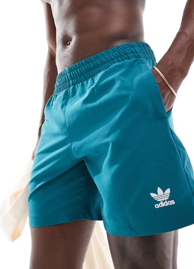 adidas Adicolor Essentials Solid swim shorts in turquoise ShopStyle