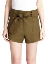 Thumbnail for your product : Derek Lam 10 Crosby Tie-Waist Stretch-Cotton Cargo Shorts