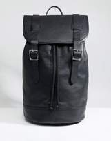 Thumbnail for your product : ASOS Design Backpack In Leather In Black With Double Straps