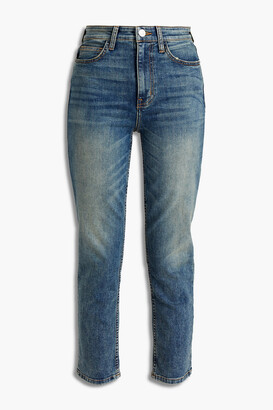 Current/Elliott Cropped faded high-rise skinny jeans