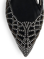 Thumbnail for your product : Giorgio Armani Crystal-Covered Suede Point-Toe Ballet Flats