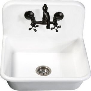Kingston Brass Arcticstone 24-Inch Solid Surface White Stone Apron-Front 2-Hole Single Bowl Top-Mount Kitchen Sink