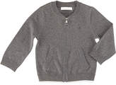 Thumbnail for your product : Burberry Jaxston Cotton Zip-Front Cardigan, Medium Gray, Size 6M-3Y