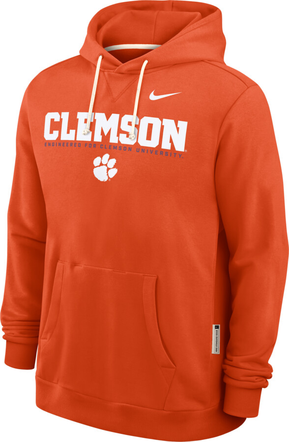 Nike Clemson Sideline Men's Dri-FIT College Pullover Hoodie in Orange | 03AZ89MCLN-HSY
