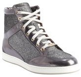 Thumbnail for your product : Jimmy Choo anthracite gray patent leather and glitter detail 'Tokyo' sneakers