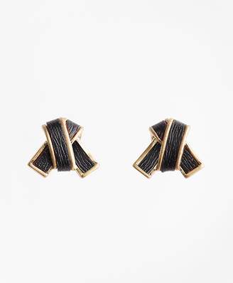 Brooks Brothers Leather Knot Earrings