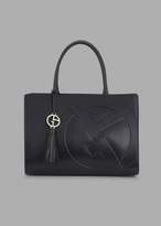 Thumbnail for your product : Giorgio Armani Leather Cabas Bag With Raised Ga Logo