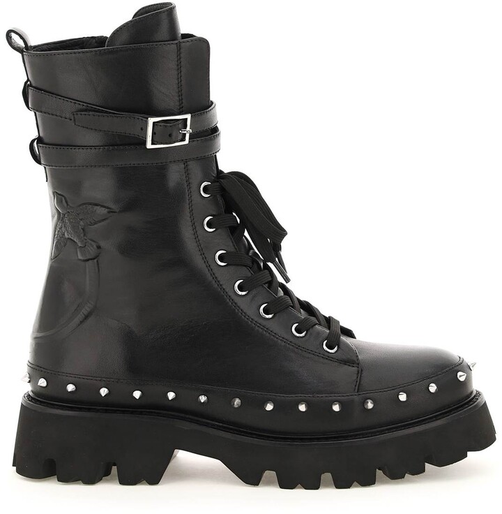 black boots with silver studs