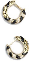 Thumbnail for your product : Yvonne Léon 9kt Yellow Gold Crystal Hoop Earrings