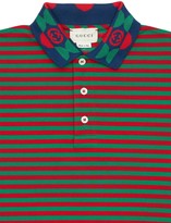 Thumbnail for your product : Gucci Striped Cotton Piquet Polo Shirt