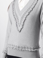 Thumbnail for your product : Barrie floral embroidered V-neck jumper