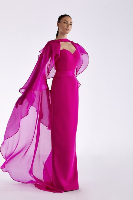 fuchsia evening dress