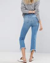 Thumbnail for your product : ASOS Cropped Flare Jeans in Mid Stonewash with Arched Hem