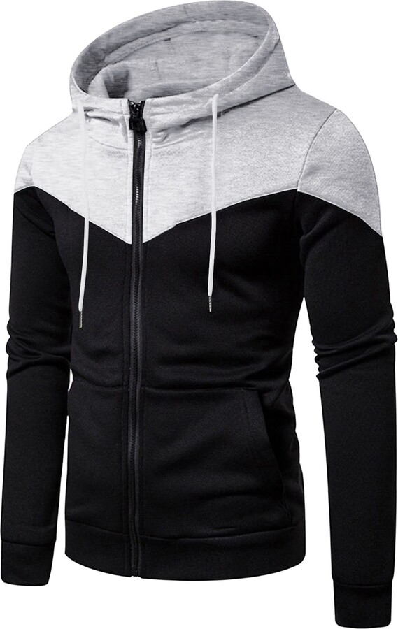 COOFANIN Men's Outdoor Pants Mens Bomber Jackets with Hood Mens Black