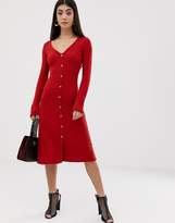 Thumbnail for your product : ASOS Petite DESIGN Petite rib button through midi dress