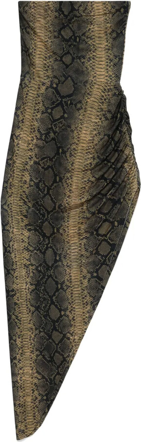 Norma Kamali Strapless Side-Drape Gown